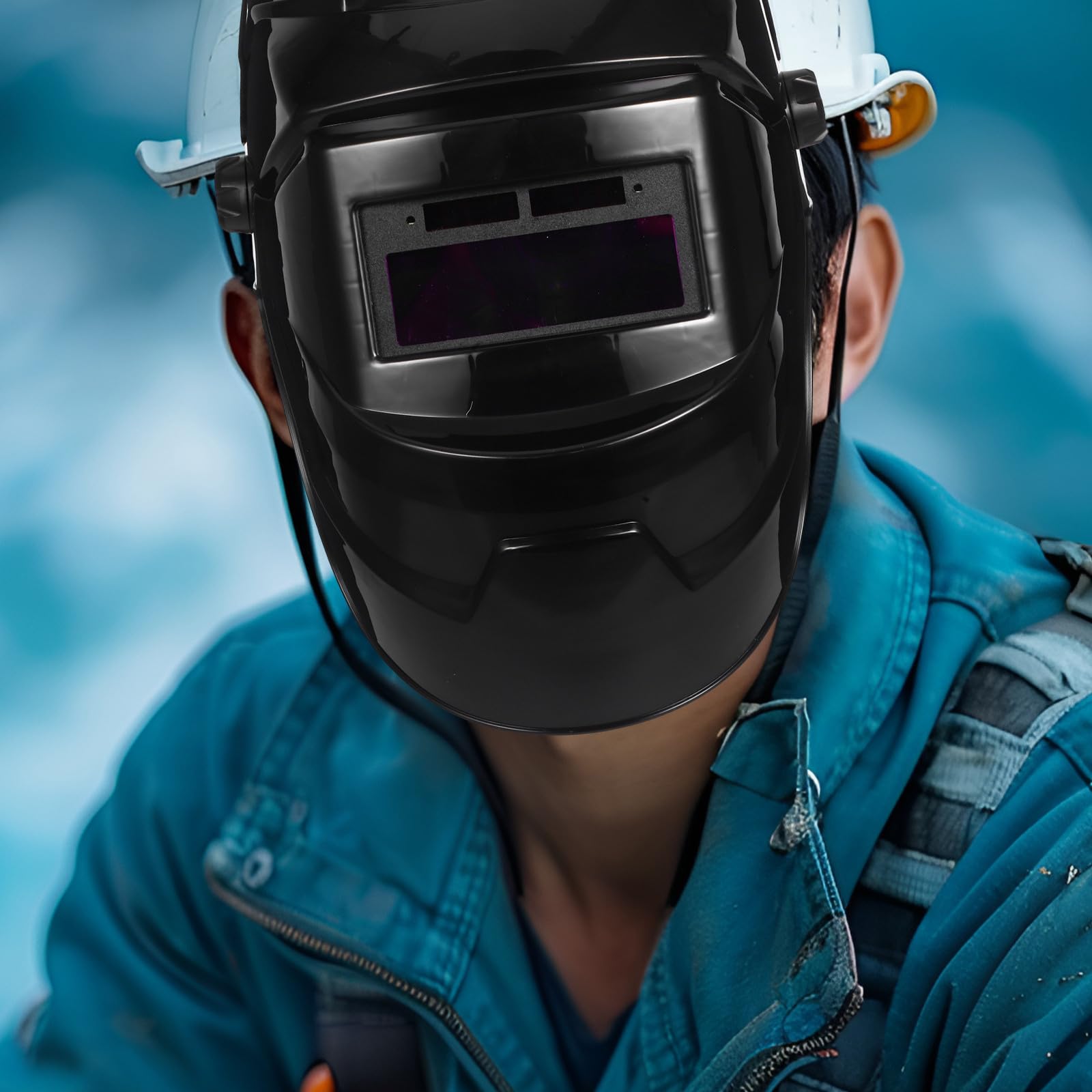 Maschera da Saldatura Resistente a Alte Temperature e Urti con Oscuramento Automatico Solare Materiale Pp PC Abs con Pellicole Protettive, per Vari Processi di Saldatura