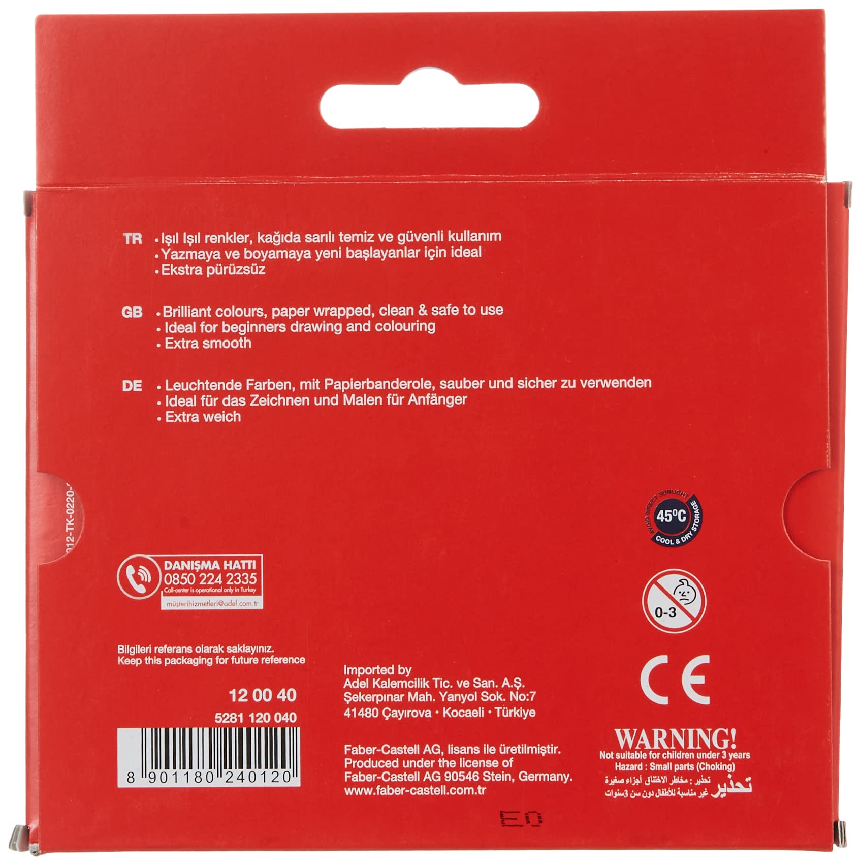Faber-Castell Jumbo kredki woskowe 9 cm, zestaw 12 sztuk
