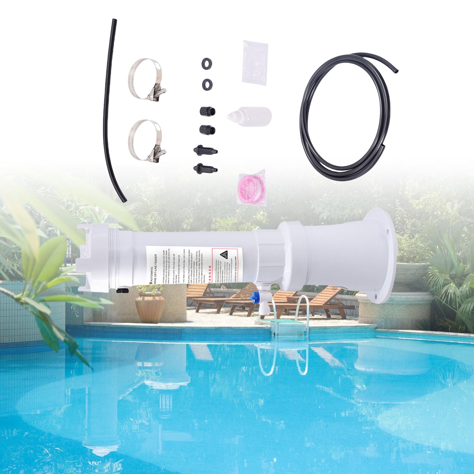 Chlorinateur de piscine avec soupapes de commande et base R171016 Distributeur de chlore étanche pour une purification efficace de l'eau
