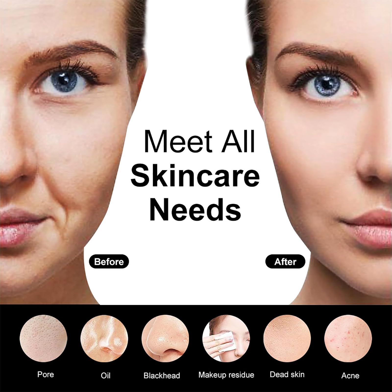 ERICAT Depurador Facial De Silicona, Cepillo De Limpieza Facial con Luz Indicadora, Motor De Alta Frecuencia Y 5 Modos De Limpieza, Exfoliación Potente, para Uso En El Hogar, La Oficina O Los Viajes