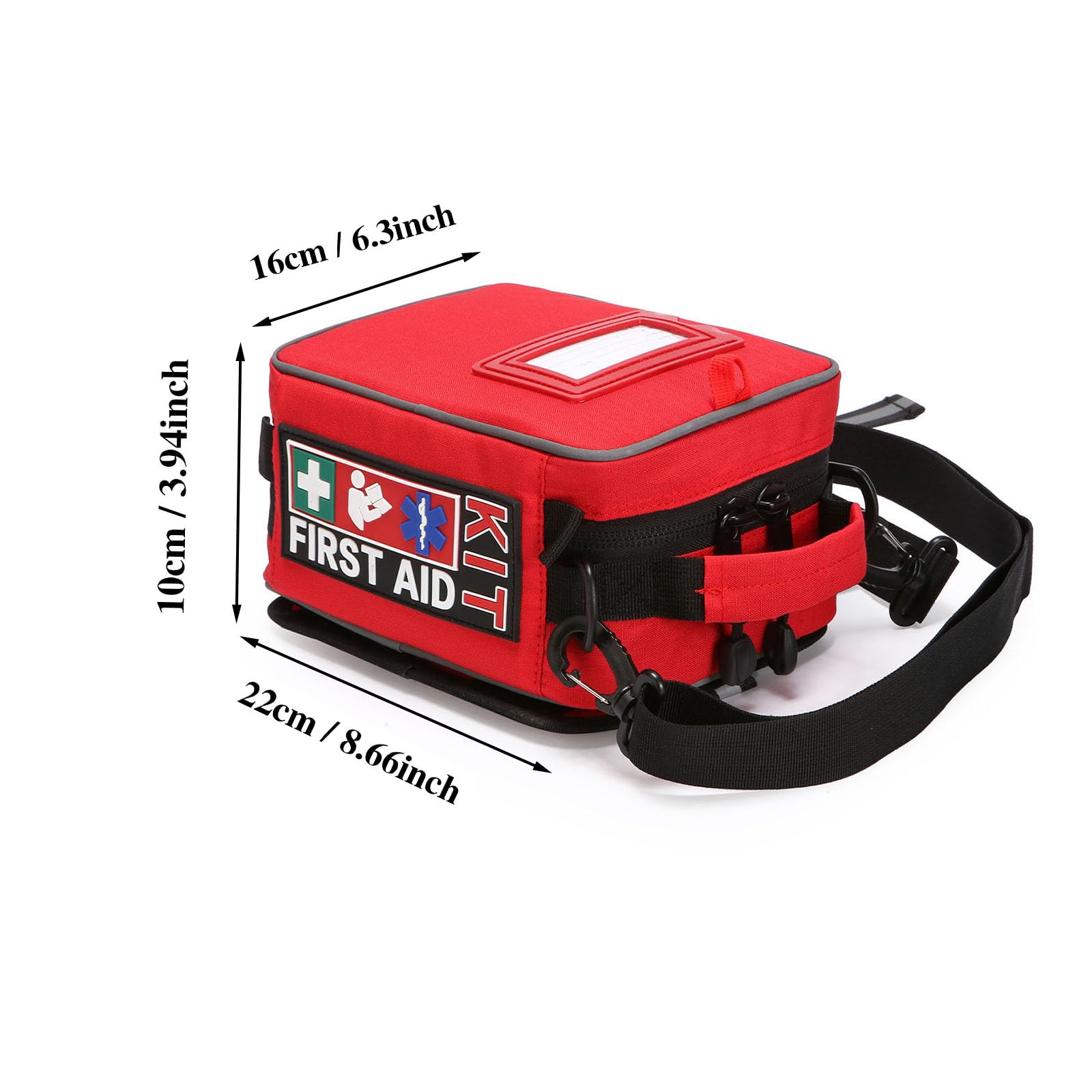 Kit de primeros auxilios de emergencia, bolsa de almacenamiento de medicamentos vacía, bolsa de primeros auxilios portátil, para casa, oficina, camping, senderismo, viajes., Red