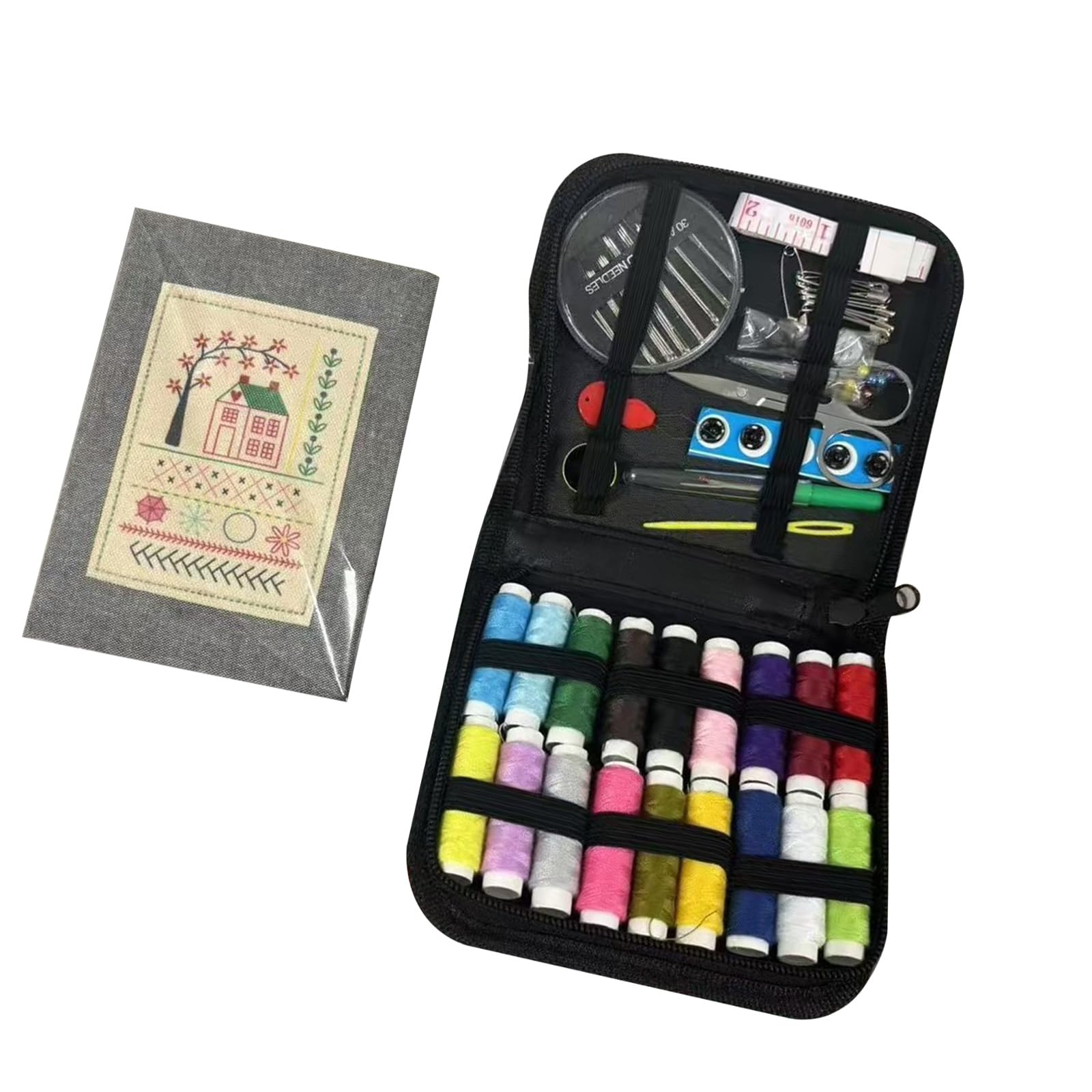 Embroidery Book Stitching Book with Needle Kits Sewing Book Handmade Craft Kits Sewing Tool for Sewing Techniques Stitching Book Portable Embroidery Books Creative Sewing Book Sewing Supplies