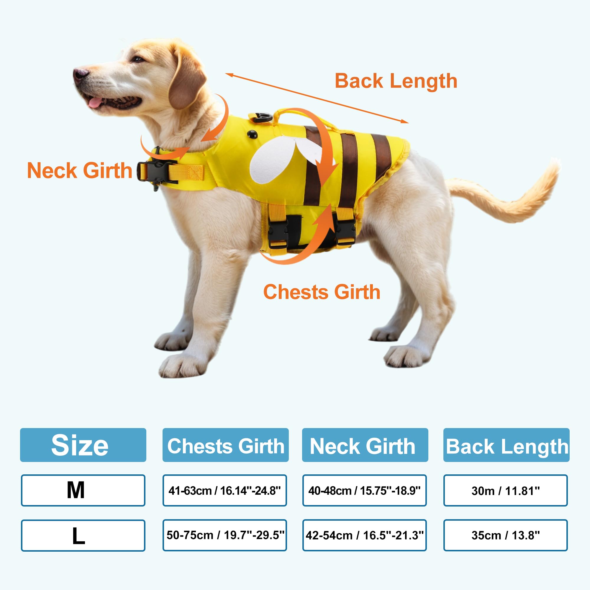 Gilet de Sauvetage réglable en Forme d'abeille pour Chien Jaune