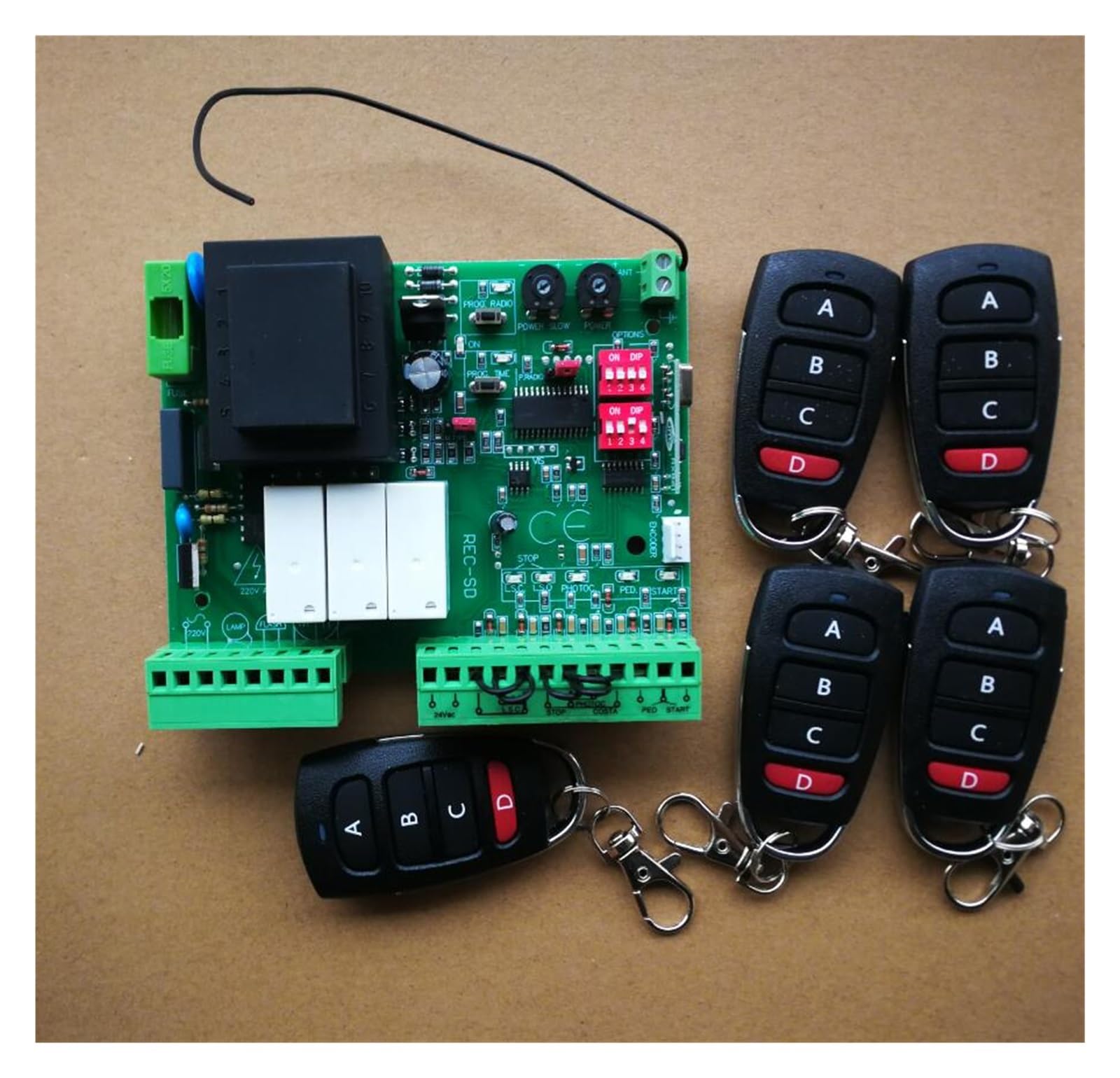 Elektrischer TüRöFfner, Türmotor-Controller-Platine, elektronische Karte for Schiebetüröffner, AC-Mo, 433,92 MHz(5 remote)
