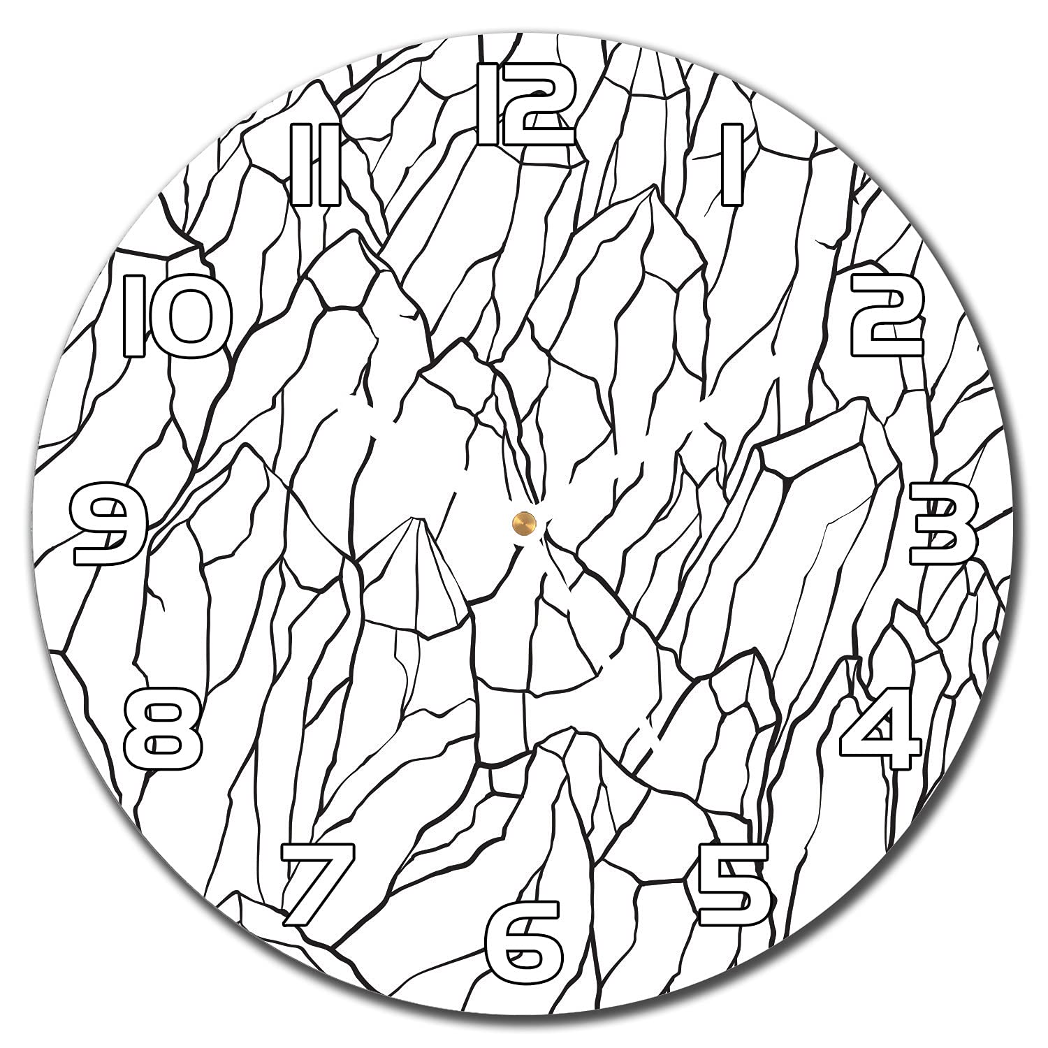 Horloge murale en verre paysage alpin pour salon contemporain et cuisine