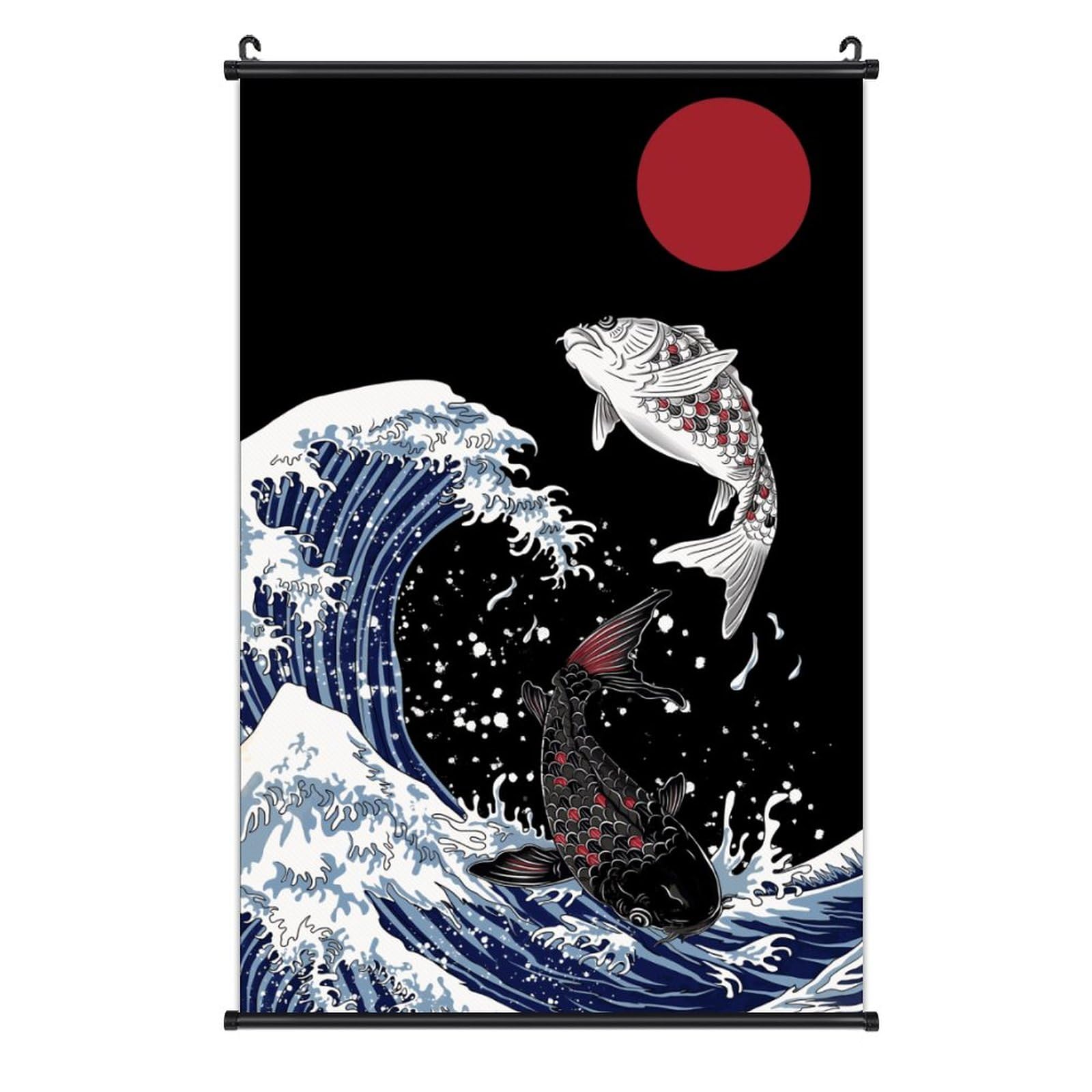 壁掛け タペストリー 着物 和柄 Amazon.co.jp: タペストリー 掛ける絵 ポスター 神奈川沖浪裏 鯉柄 和