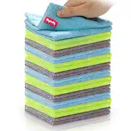 24-Pack Microfiber Cleaning Cloth, 11.5x11.5 Microfiber Towels for Cars, Dishes & House, for Detailers, Chefs & Efficient Home | Scratch-Free, Lint-Free, Ultra Absorbent(Blue/Green/Grey)