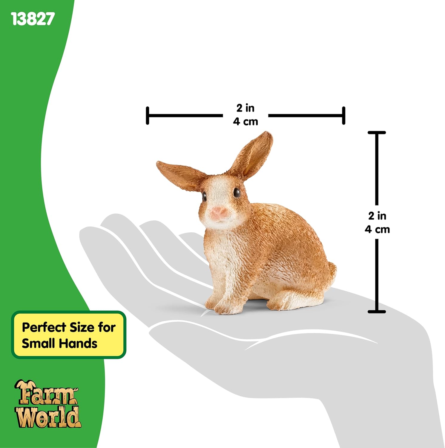 Schleich Farm World, Farm Animal Toys for Boys and Girls Ages 3 and Above, Bunny Rabbit Toy