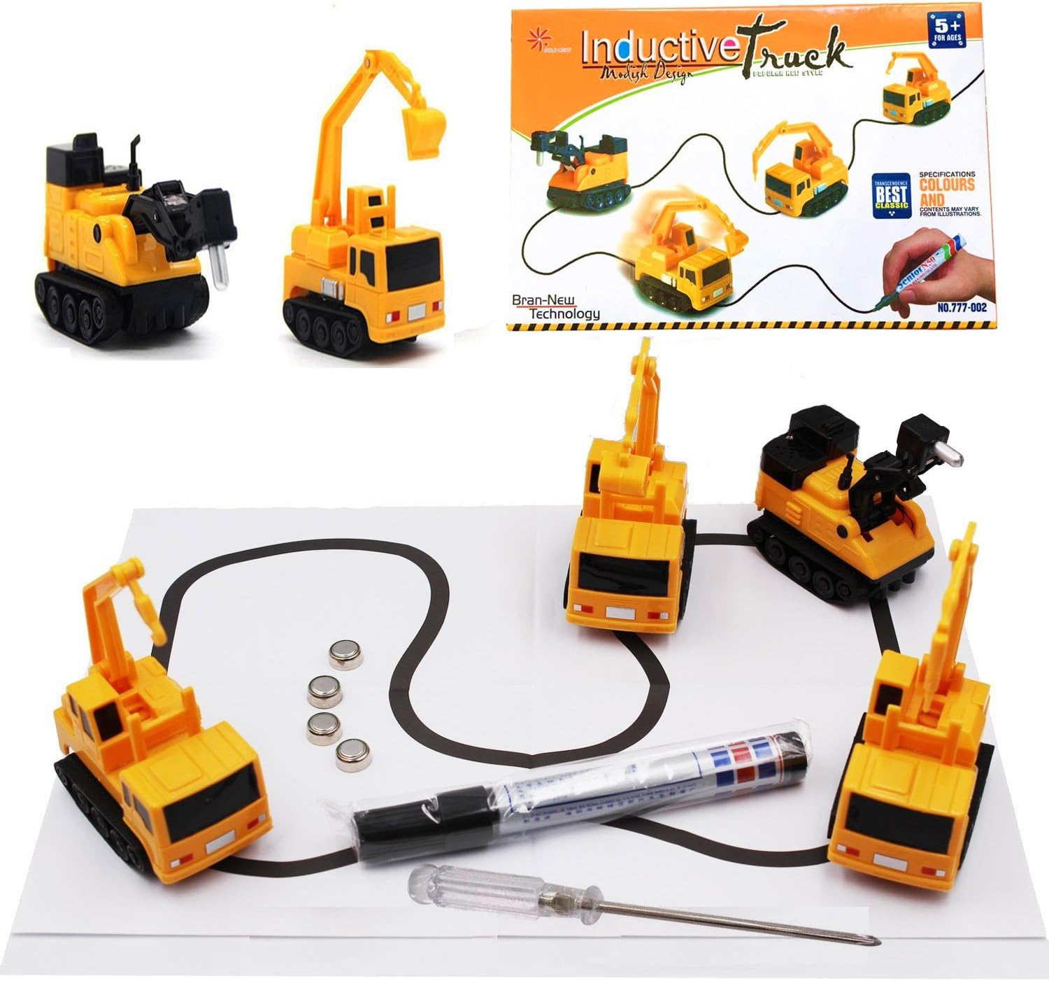 Original Inductive Truck Magic Toy Truck follows lines drawn on paper Battery Included