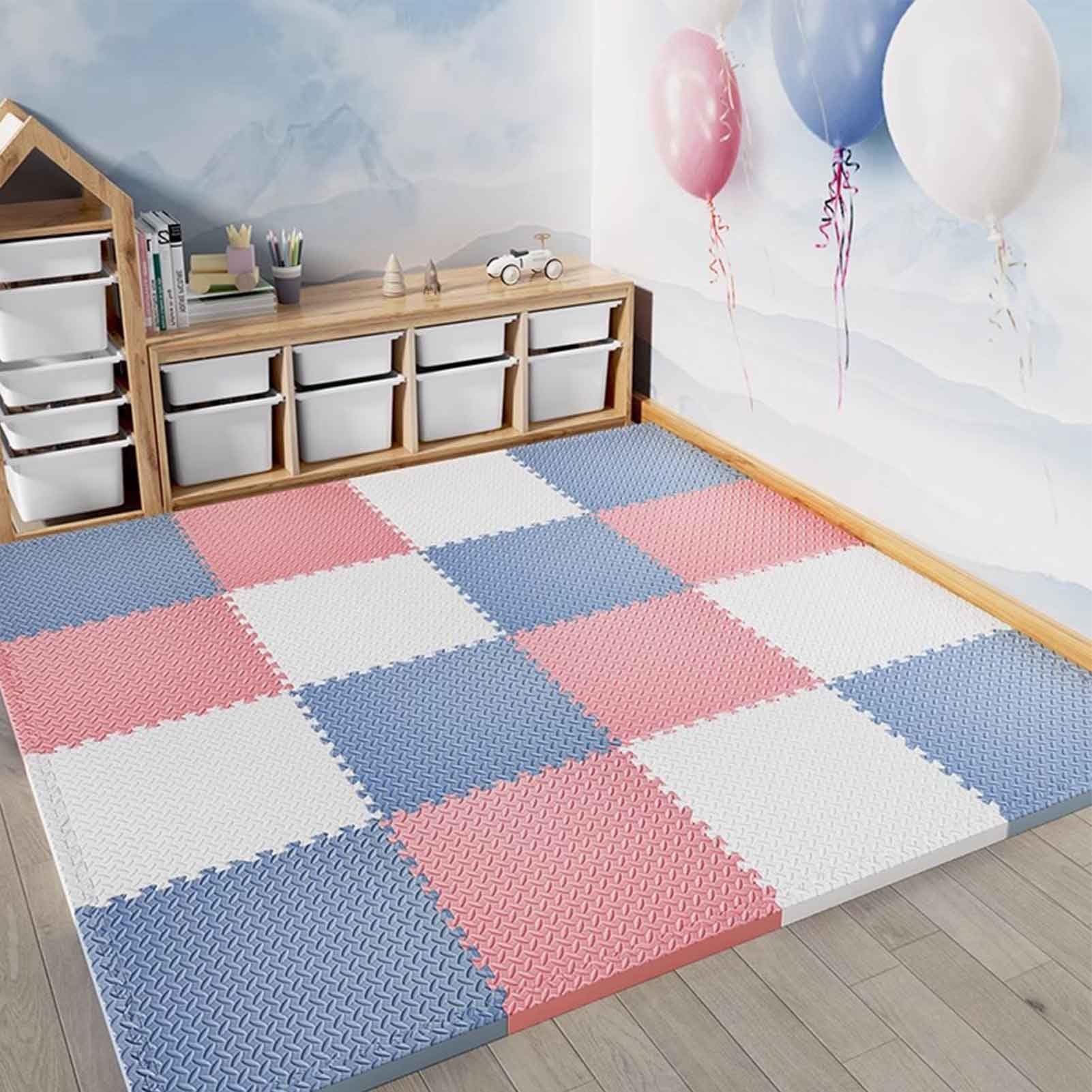 Tappetino per esercizi, 60cmx60cm spessore 2,5cm Tappetini protettivi per pavimentazione palestra, 6 PCS Puzzle EVA ad incastro Piastrelle di schiuma