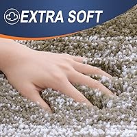 Vista 200 de OLANLY Juego de 2 alfombras de baño de 2 piezas, alfombras de baño de microfibra suave y absorbente y alfombra de inodoro con contorno