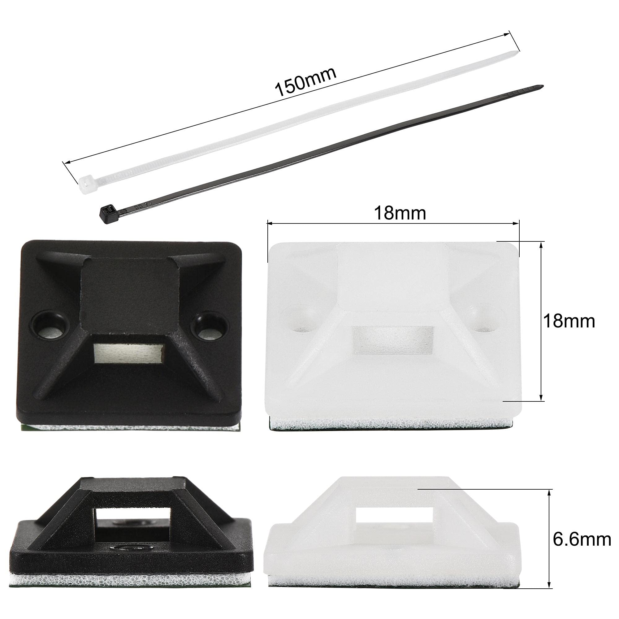 Fascette Per Cavi Sourcing Map 50 Clip Per Cavi Con Chiodo Da 25 Mm Circolare Supporto Cavi 12,7 Mm Bianco