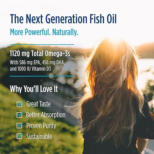 Miniatura 6 de Nordic Naturals Ultimate Omega 2X Mini D3, sabor a limón, 1120 mg de omega-3 + 1000 UI de vitamina D3-60 Mini geles blandos - Aceite de pescado