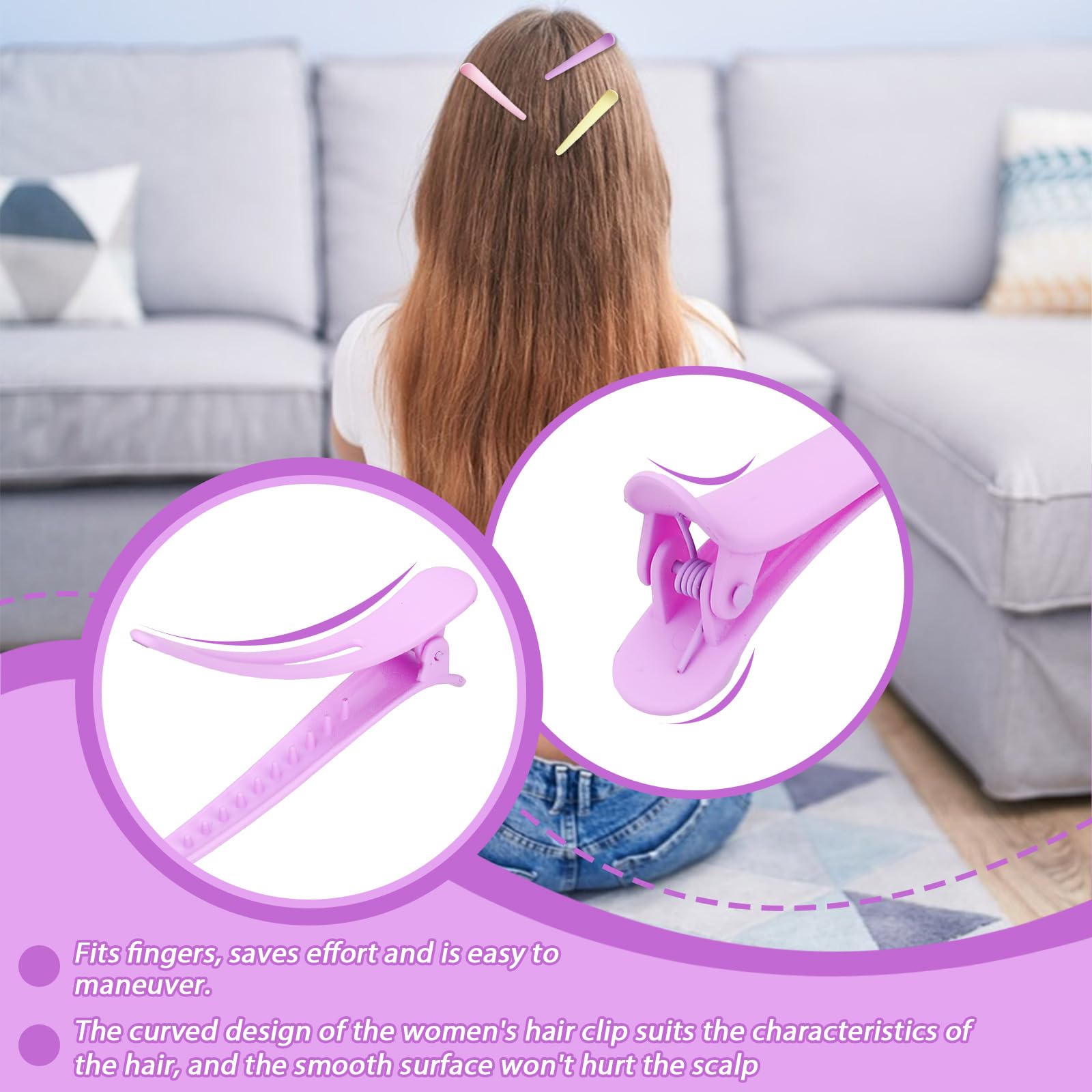 LELE LIFE 18Pcs Alligator Hair Clips for Styling Non Slip Matte Duck Billed Hair Clips Hair Roller Clips for Women Makeup Salon Hairdresser Sectioning (6 Colors A) - Image 4