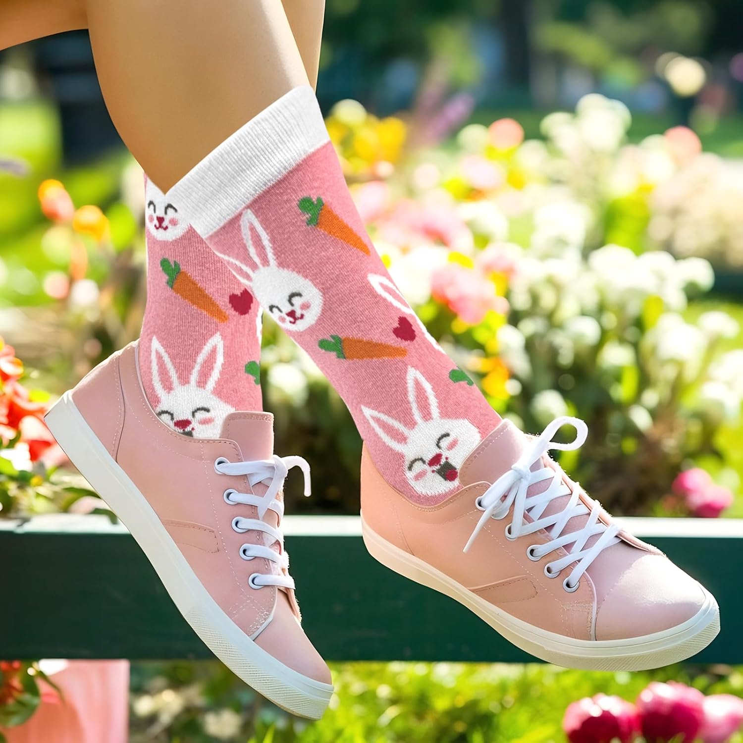 Easter Bunny Socks for Women Novelty Rabbit Socks Funny Bunny Gifts for Easter - Image 3