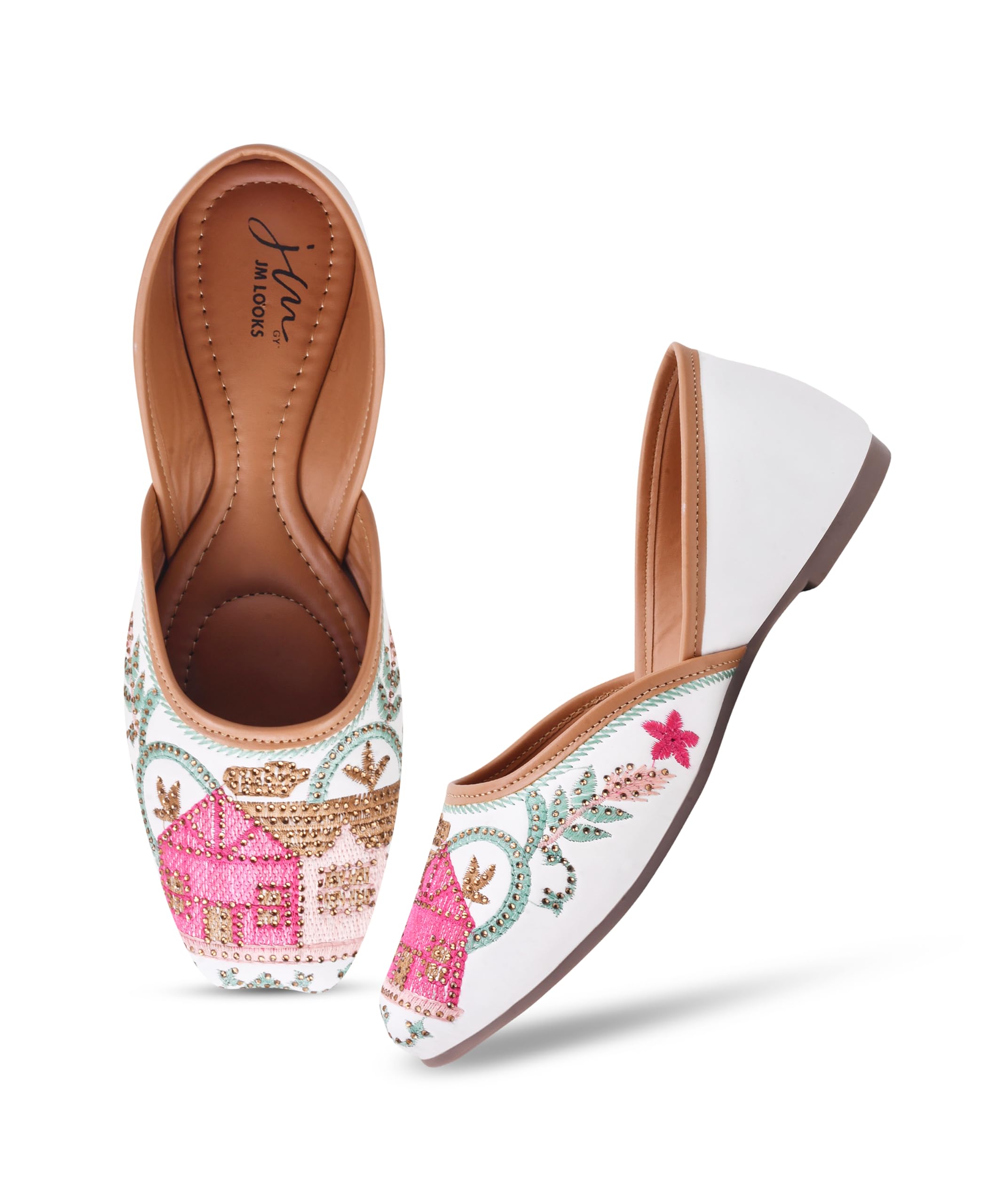 jm looks Elegant Handcrafted Ethnic Flats for Women Festive and Stylish Footwear-picture-32