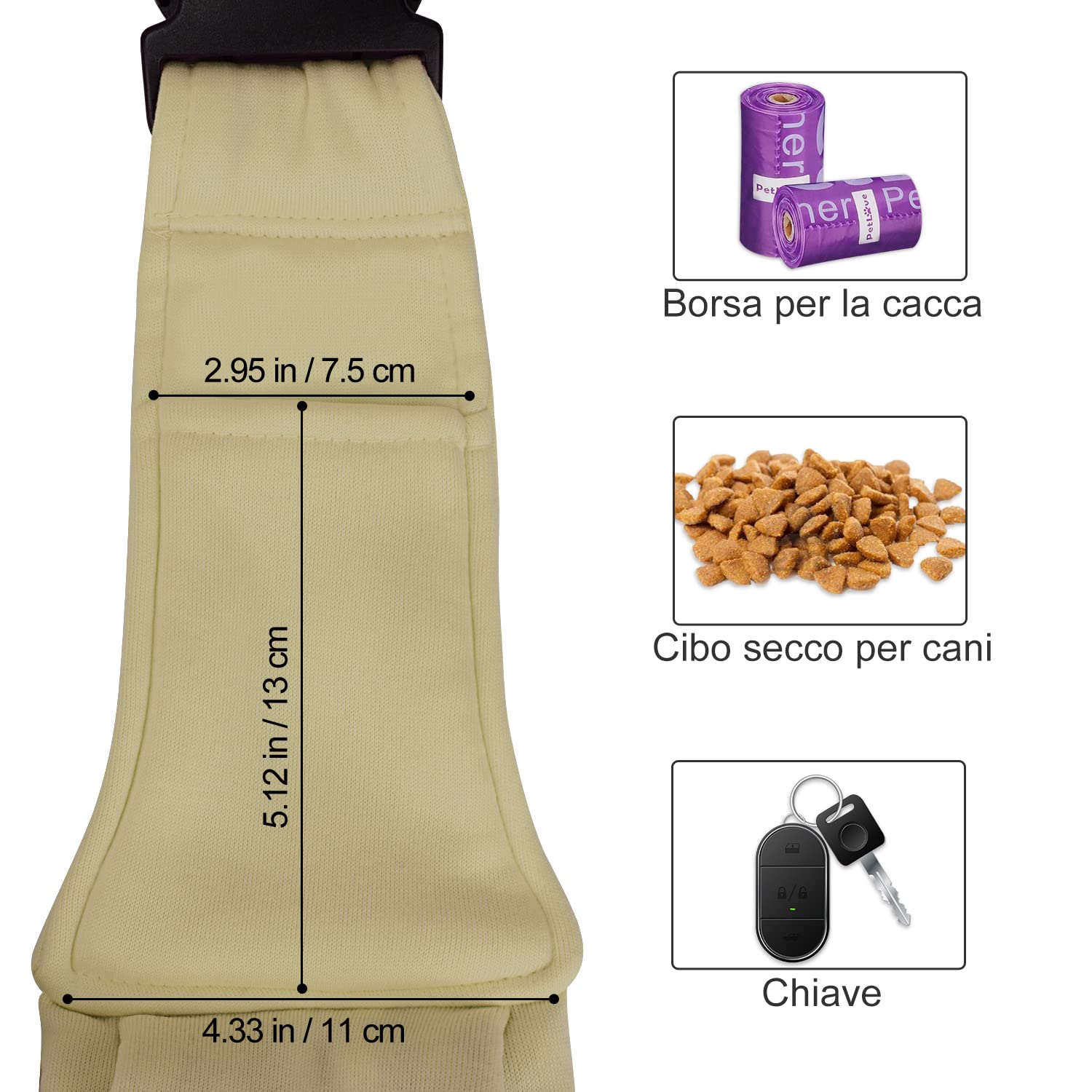 PETLOFT Reversibile Borsa Trasportino Zaino, Borsa da Trasporto per Cani Piccoli, Adjustable Borsa a Tracolla, Cross-Body Pet Sling Carrier con Gancio per Collare per Cane/Gatto Fino a 4.99kg