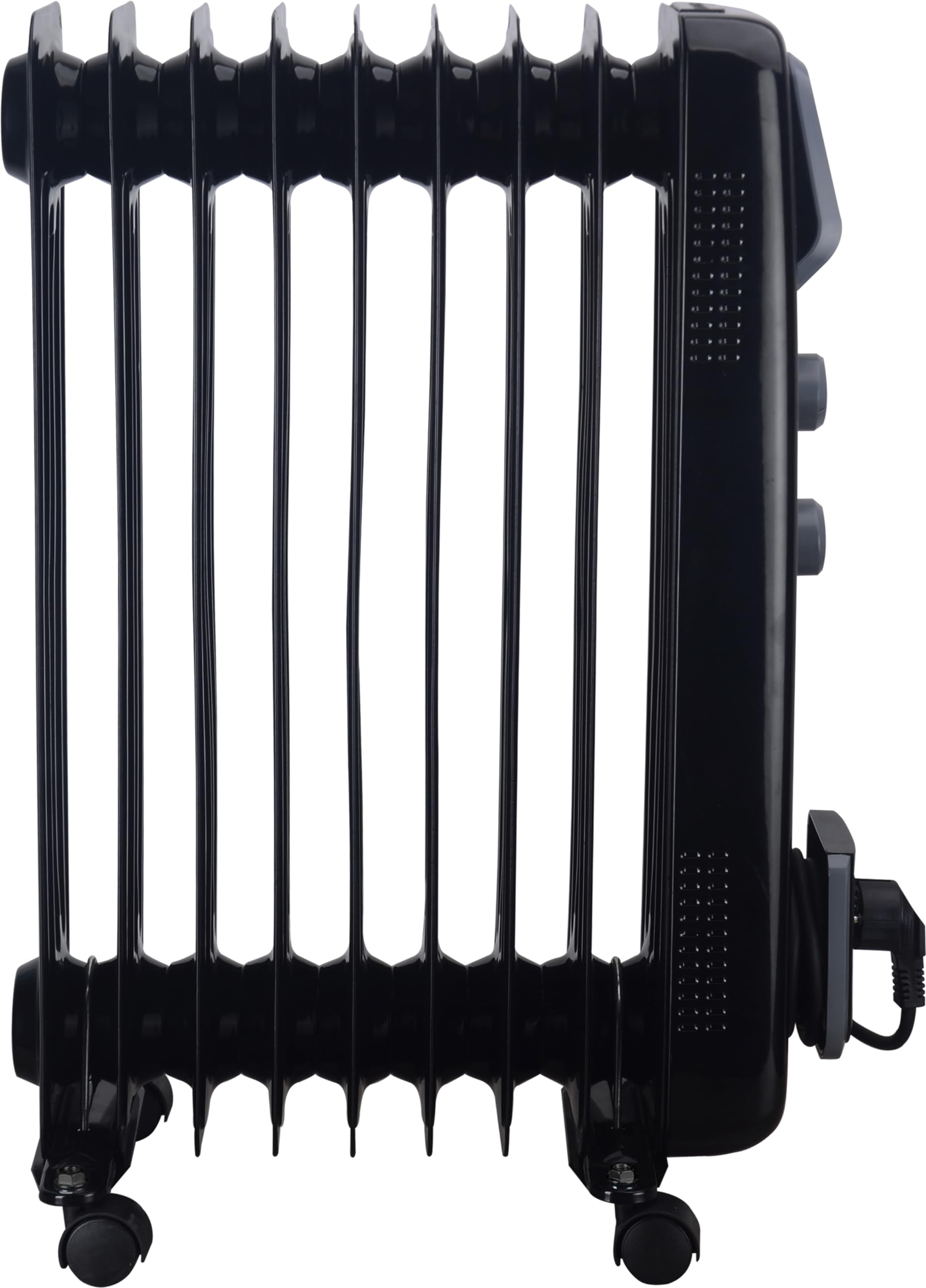 JATA JCRA2392 - Radiador Electrico bajo consumo de aceite de 9 módulos. 3 potencias de calor (800-1200-2000 W) Máxima seguridad. Fácil de transportar