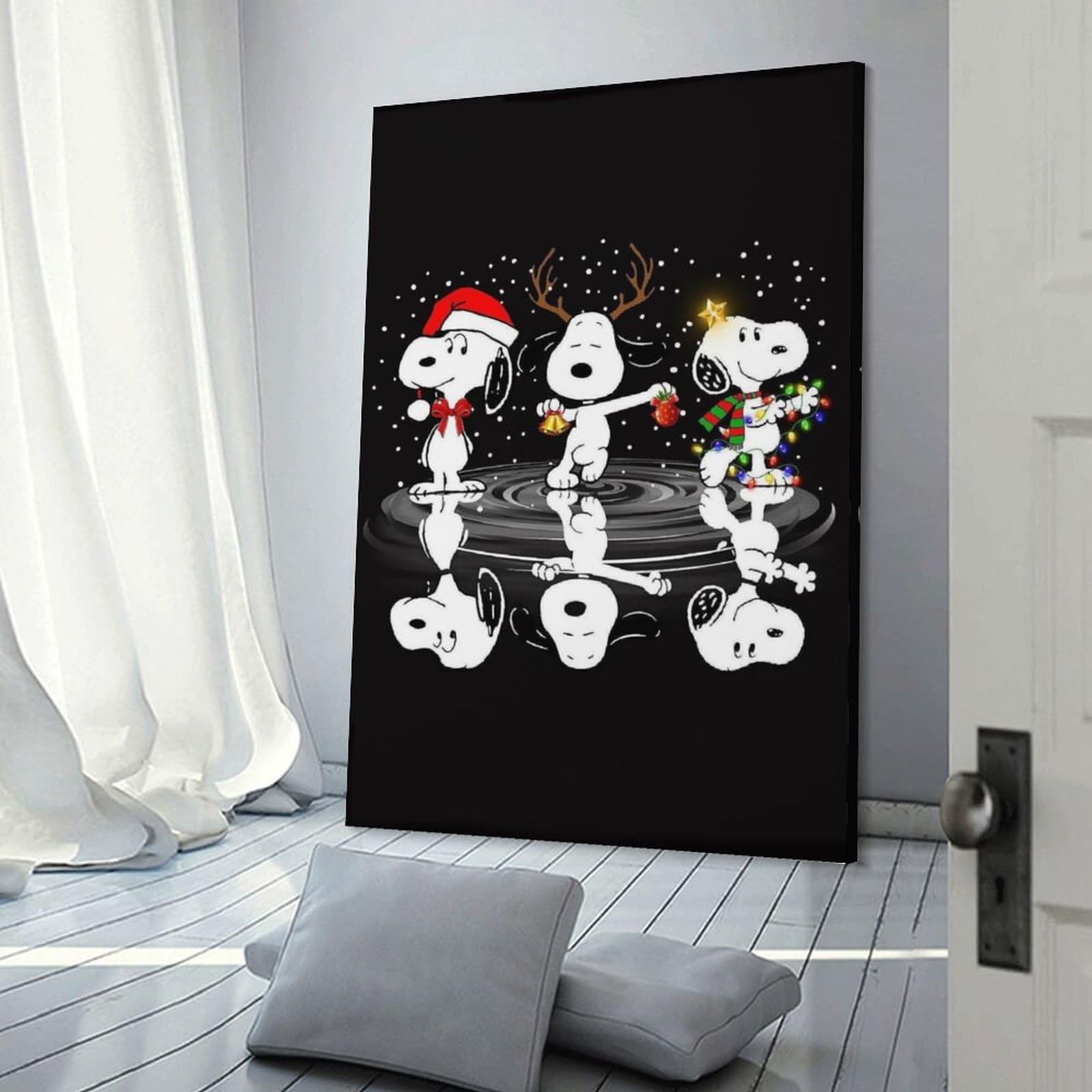 Amazon.co.jp: スヌーピー(スケートをする) キャンバス 絵画 絵 現代