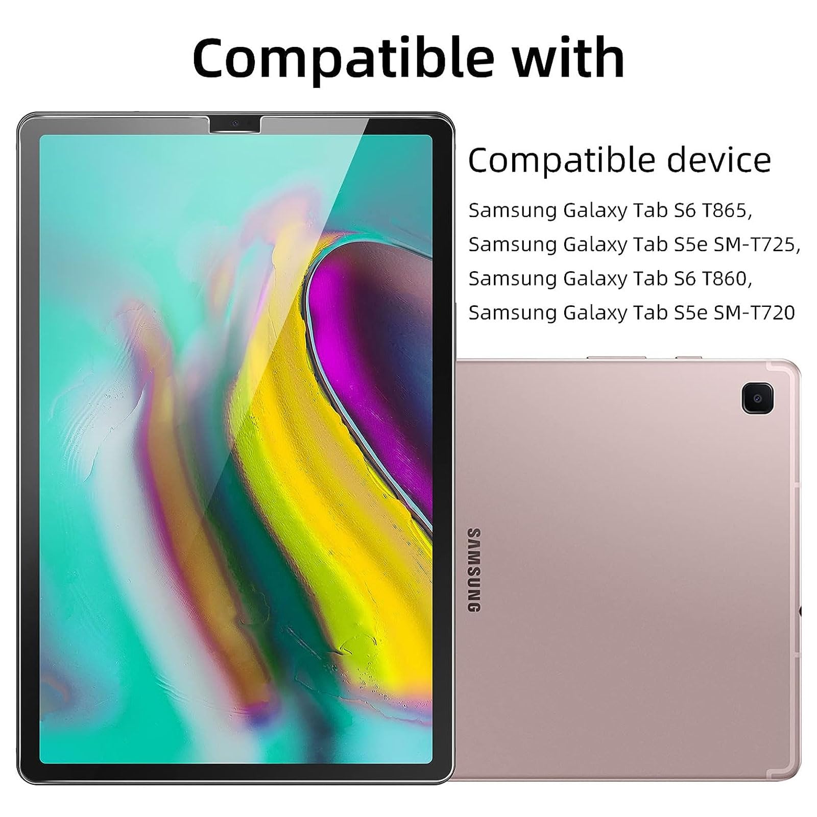 NEW'C 2 sztuki folia ochronna ze szkła pancernego do Samsung Galaxy Tab S6 / S5e 10,5 Cala 2019 (SM-T720/T725/T860/T865) nie zawiera zarysowań, twardość 9H, folia ochronna HD, 0,33 mm