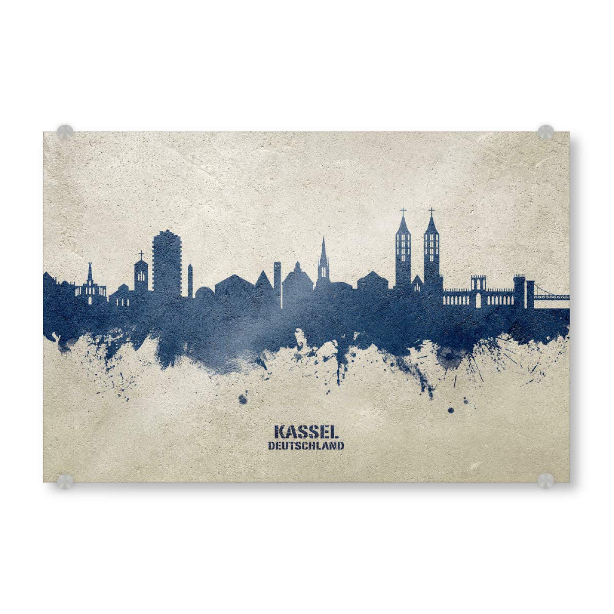 artboxONE Acrylglasbild 60x40 cm Städte Kassel Germany Skyline PaintBlue - Bild Kassel City Cityscape