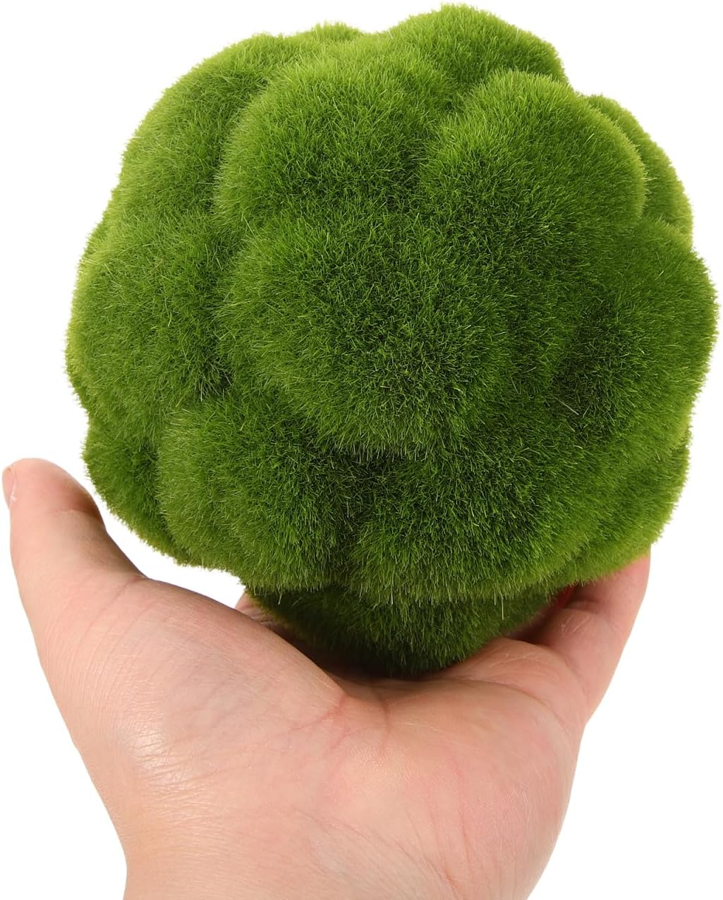 DOITOOL Green Moss Balls Decorative for Bowls: 6 Pcs Fake Moss Balls Faux Decorative Spheres for Bowl Fillers, Vase Filler, Wedding Decor, Table Arrangement, DIY Crafts (3.9" + 4.7")