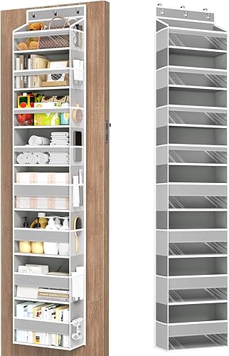 Miniatura 15 de Organizador para colgar sobre la puerta, 6 estantes para colgar en la puerta con 6 bolsillos de gran capacidad, estantes colgantes para