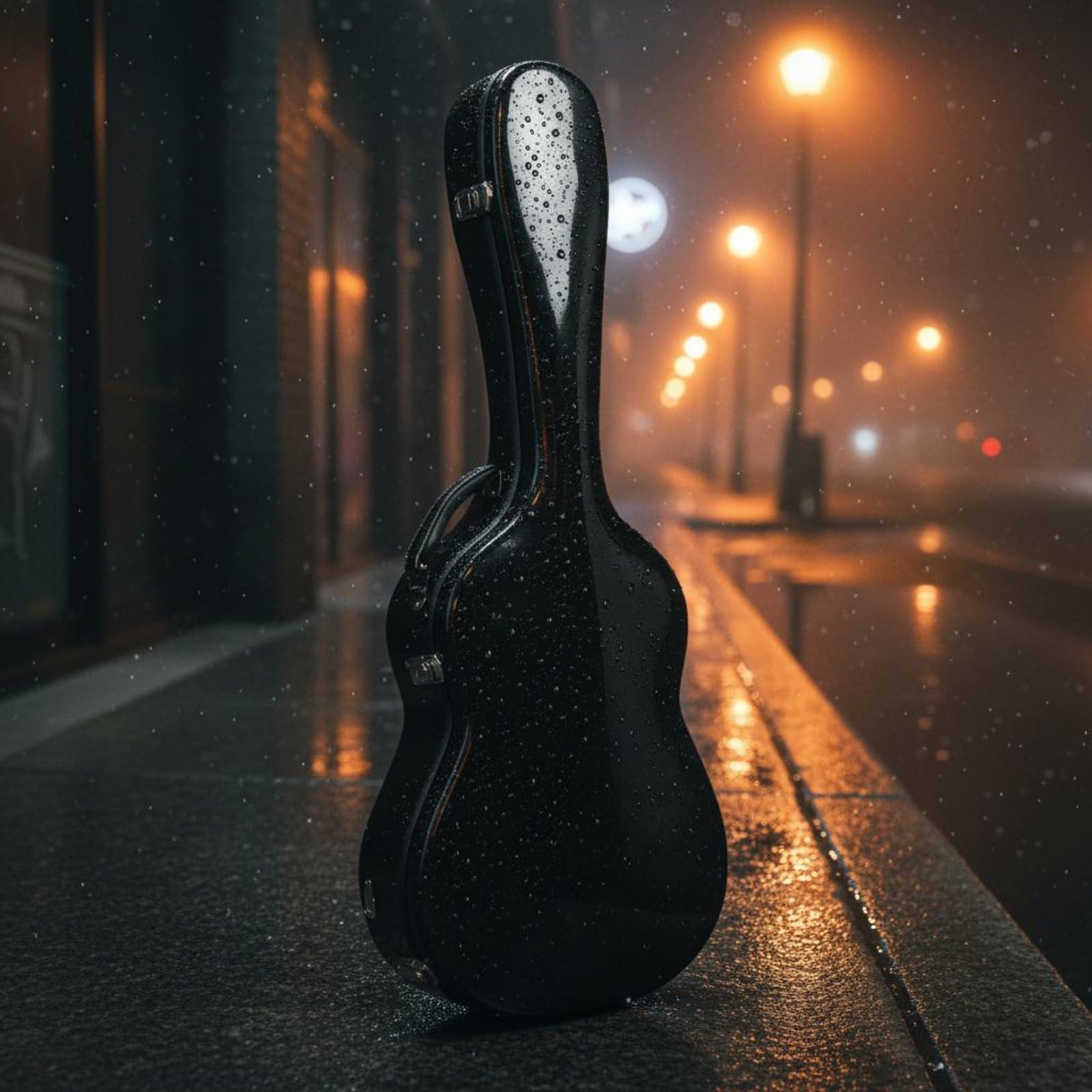 Harilla Custodia Rigida Impermeabile per Chitarra Acustica con in Vetroresina E Maniglia da Trasporto Comoda Adatta per Concerti Allaperto, Nero, Nero Inchiostro, 40/41 Pollici