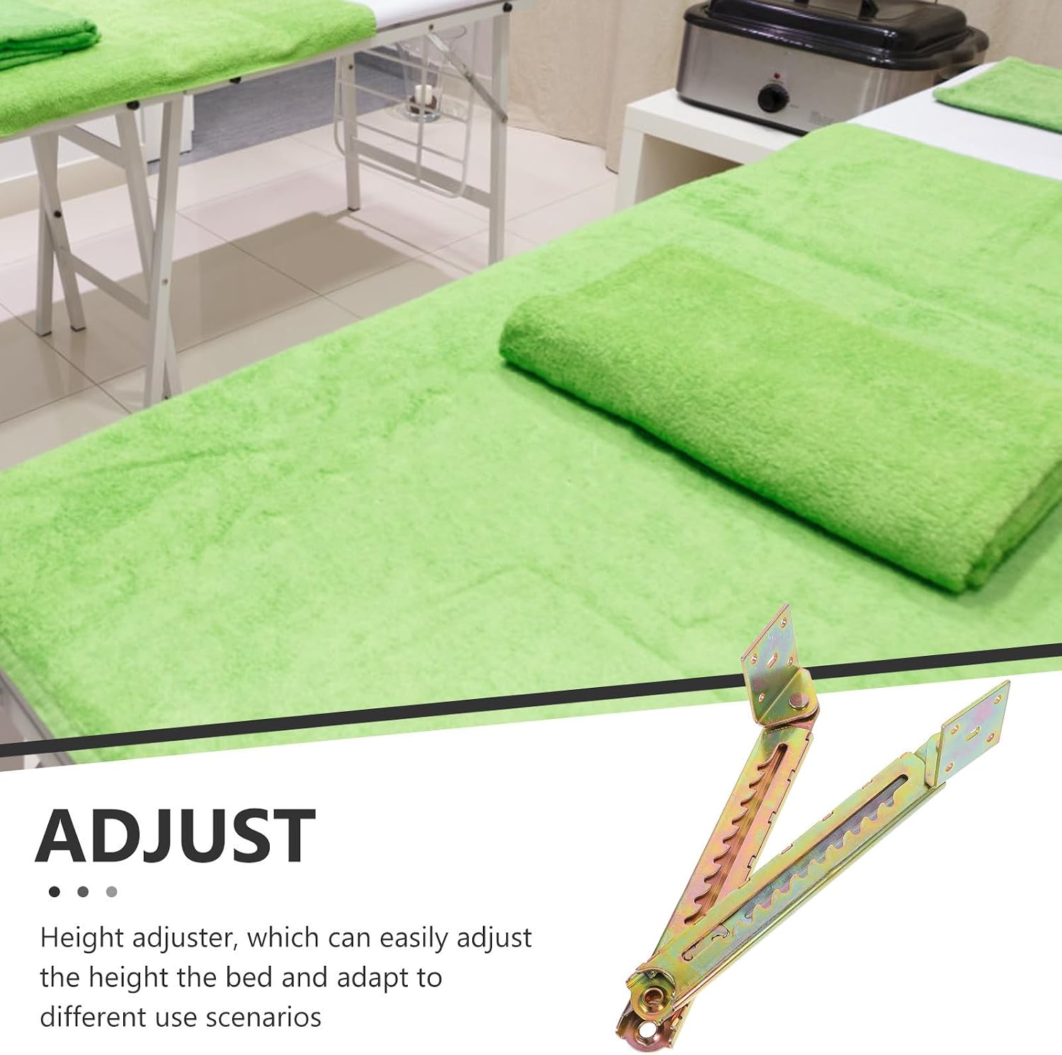 ABOOFAN 2pcs Steel Adjustable Bed Riser Hinge Ten-Level Adjustable Mechanism for Massage Couches and Furniture, Easy Installation Hardware for Beauty Scenarios
