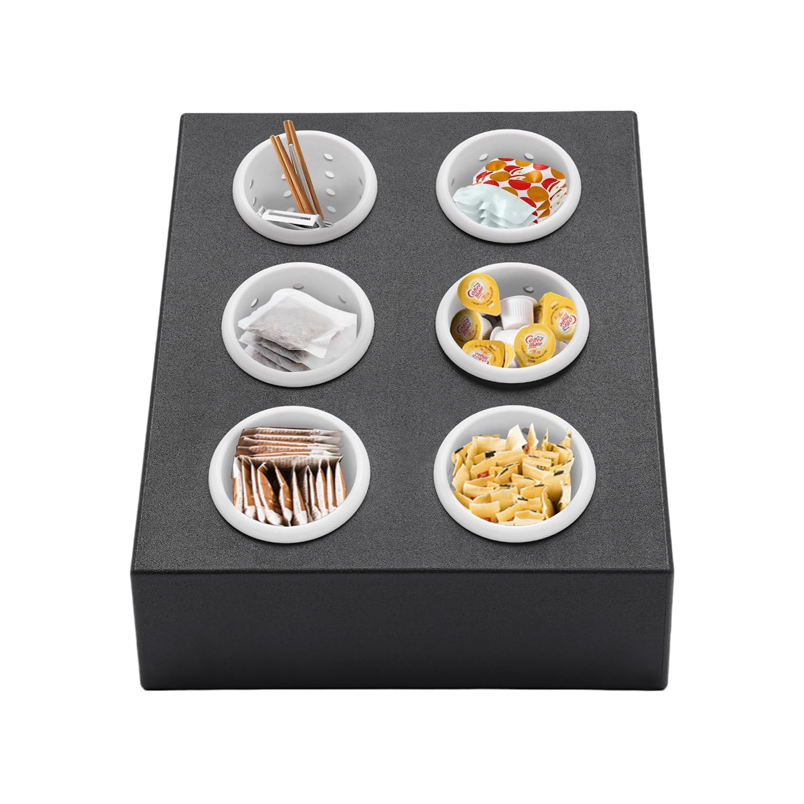 lkoewqzamx 6-Compartment Modern Utensil Holder, Kitchen Organizer, Countertop Mount, Black White, 10kg Capacity, 40.5cm Height, Inner Liners Included