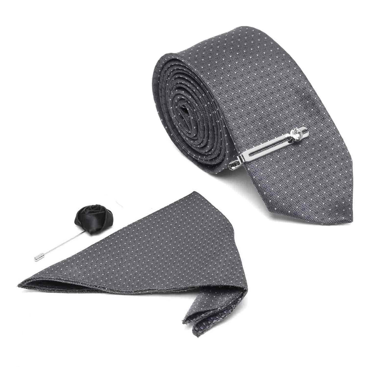 mutaqinoti Mens Silk Necktie Set Incl Pocket Square Chrome Tiepin Brooch American Style Formal Tie Gift Set for Men (TE-CPBH-#)-picture-47