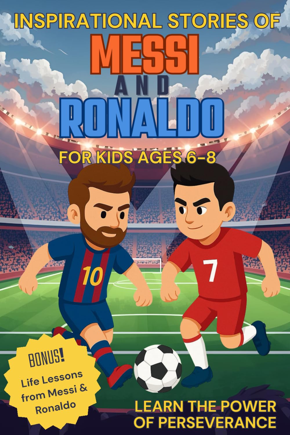 Inspirational Soccer Stories of Messi and Ronaldo for Kids Ages 6-8 Who Love Soccer: Learn Perseverance and Life Lessons from the Journey of Sports Heroes - LARGE PRINT
