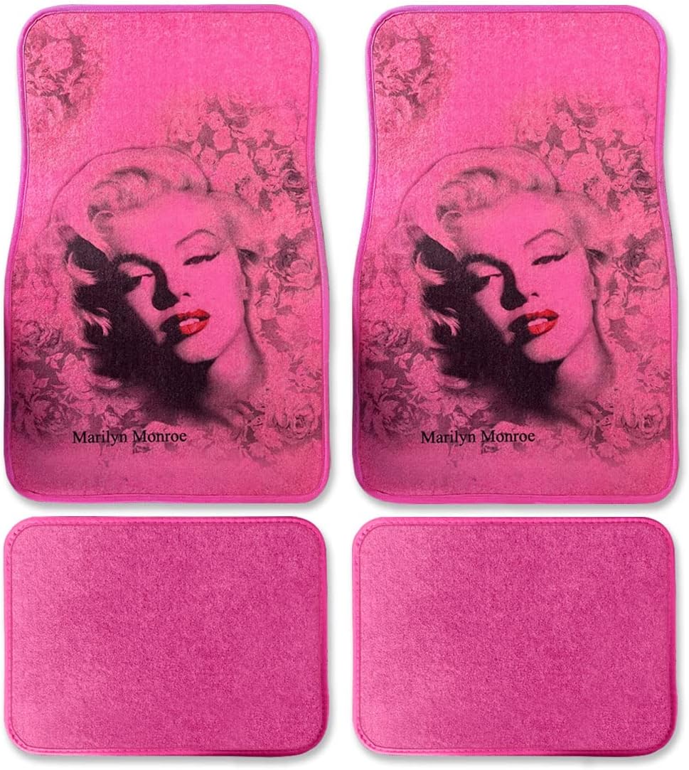 CarsCover Carpet Mats for Marilyn Monroe Print Design Car SUV Truck Floor Mats 4 PCS