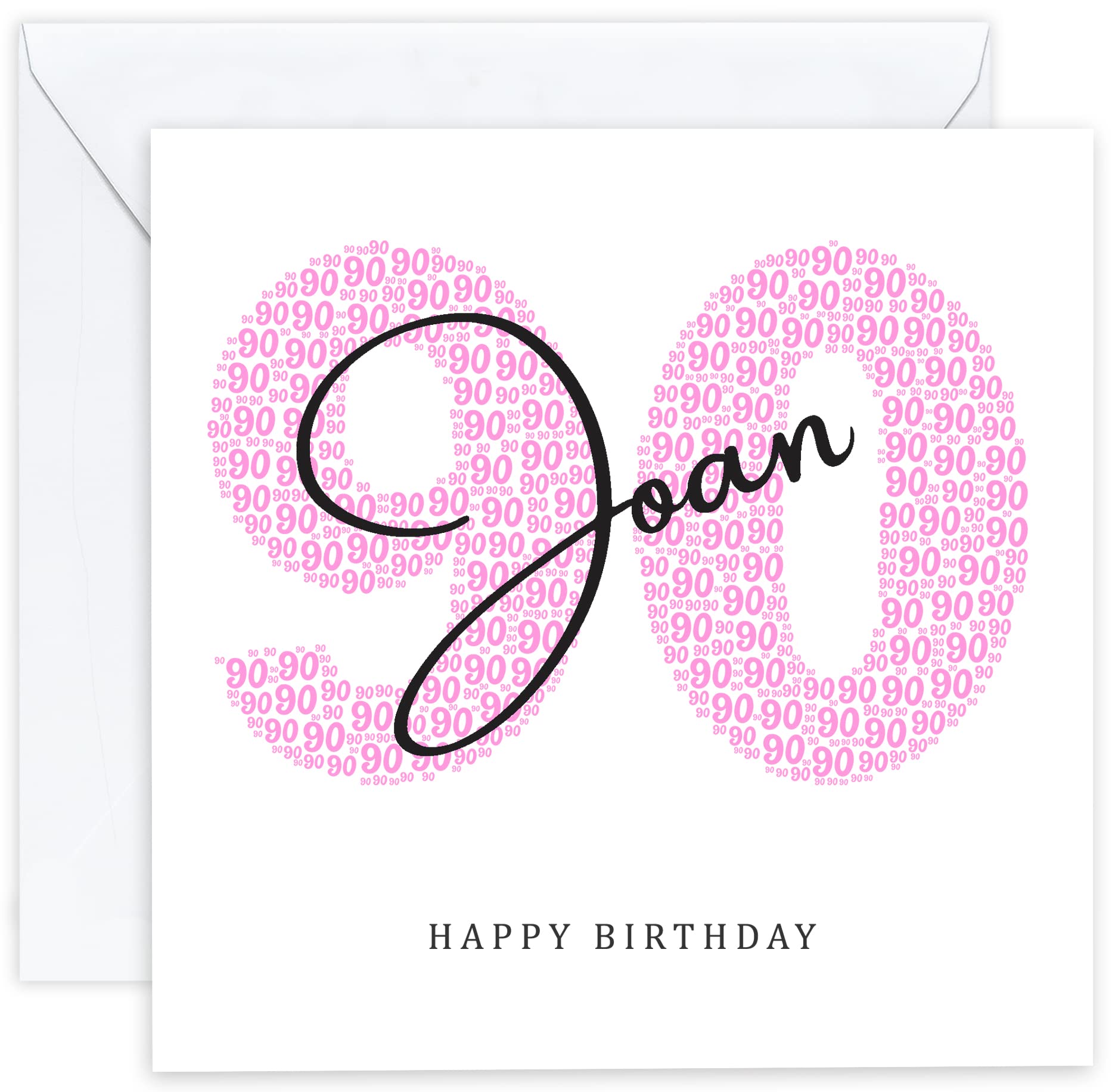 Personalised 90th Birthday Card - Ninetieth Birthday Card for 90 Year Old Women Mum Mother Gran Nan Grandmother Sister Wife Woman Nanny Friend Her (Age 90) — image 1