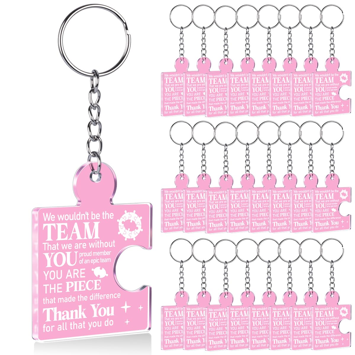 Team Appreciation Gifts Bulk Thank You Keychains for Coworkers