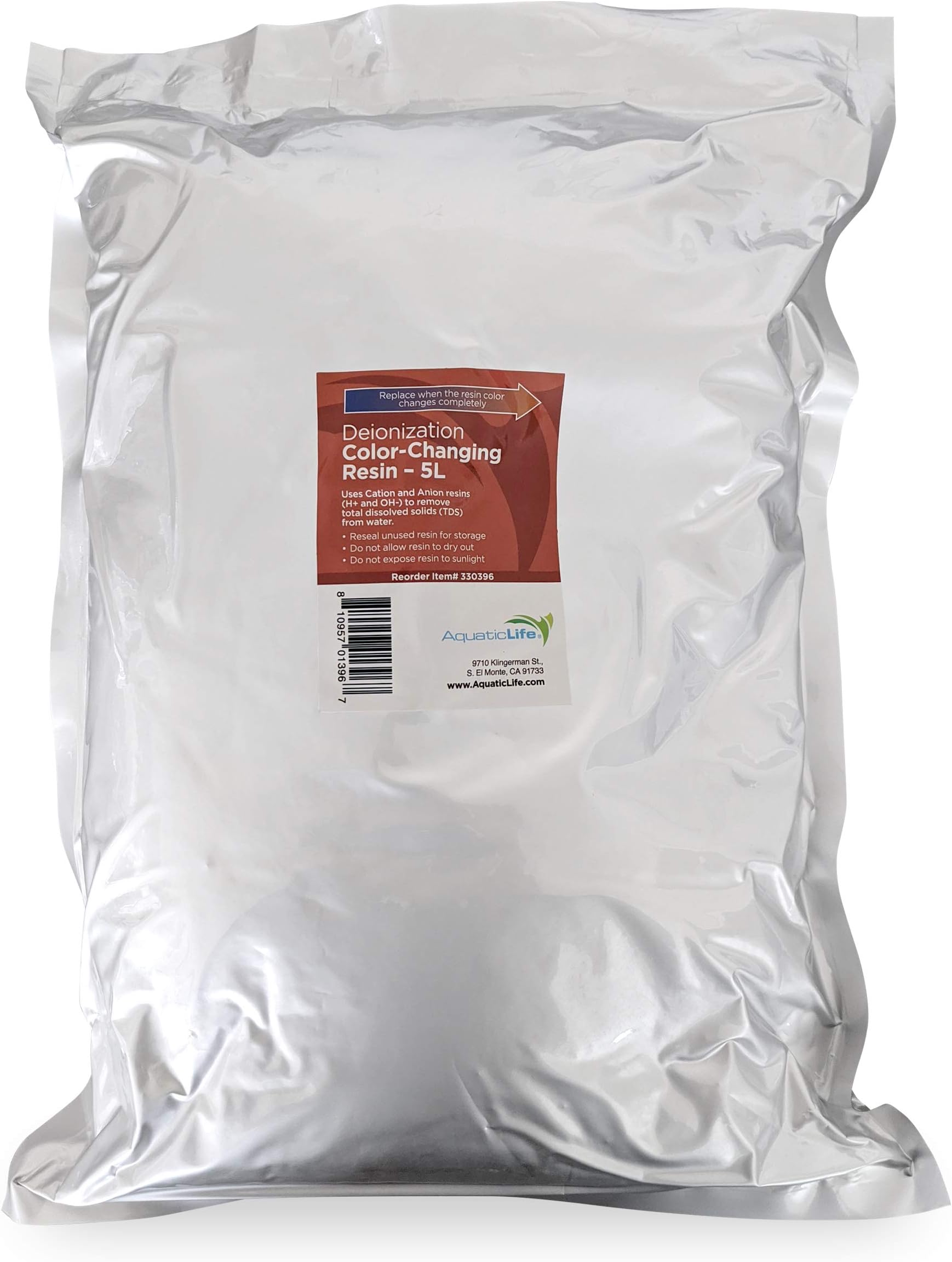 AquaticLife Mixed Bed Color Changing Bulk Deionization DI Resin Refill for Reverse Osmosis Water Filter for RO/DI System for Aquarium, 5 Liter