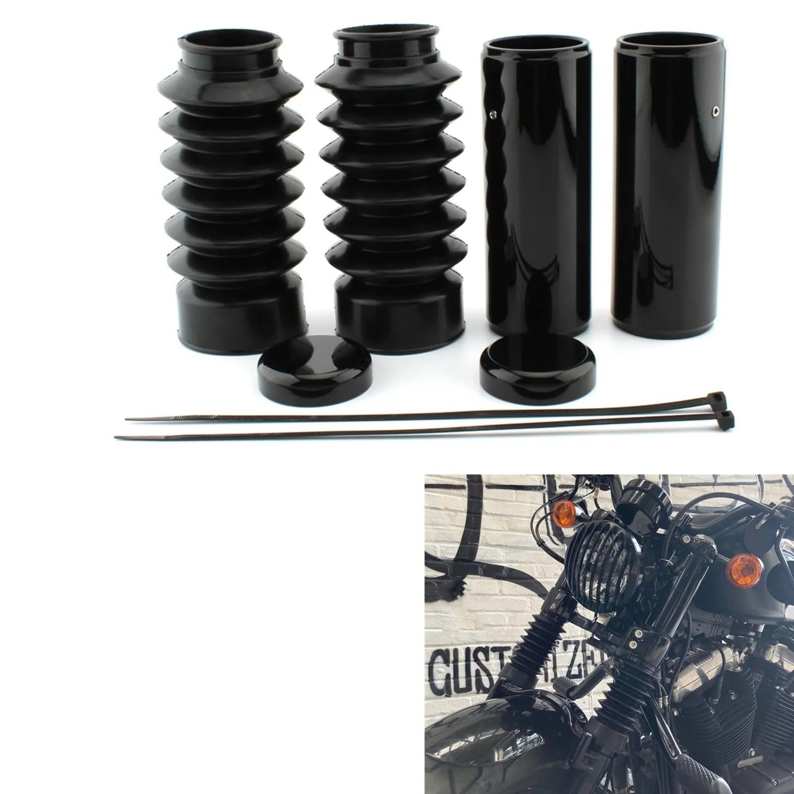 Pasuje Do Harley Sportster X48 Forty Eight XL1200X 2016-22 Osłona Przedniego Widelca, Suwak Amortyzatora, Gumowa Nasadka Na Rurkę wspornik szpula wahacza