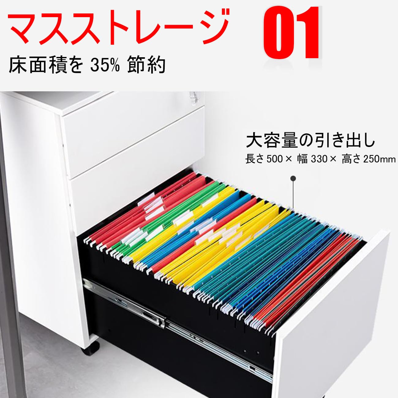 【現品】キャビネット デスクワゴン 3段 オフィス家具 ホワイト へこみ 鍵付き e6ed94f3-1fd2-4951-93d3-