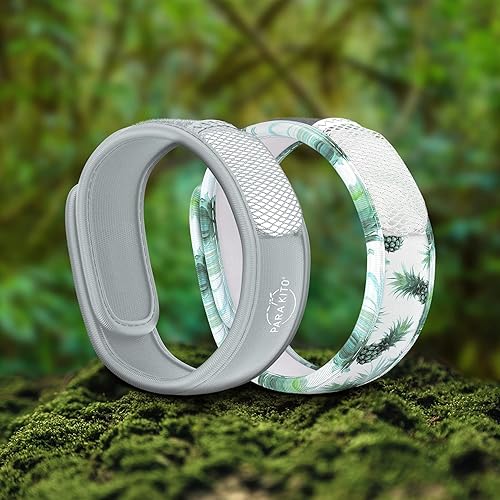 Miniatura 5 de PARA'KITO Paquete de pulseras repelentes de mosquitos + bolitas de repuesto  con aceite de menta, aceites esenciales  Accesorios de senderismo y