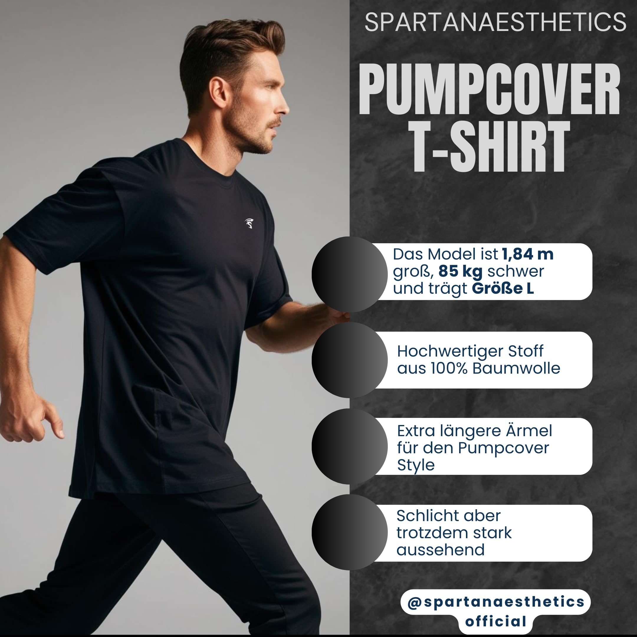 Pump Cover Gym Shirt Uomo Oversize - Fitness T-Shirt Gym Oversize Fit come Pump Cover T-shirt per bodybuilding