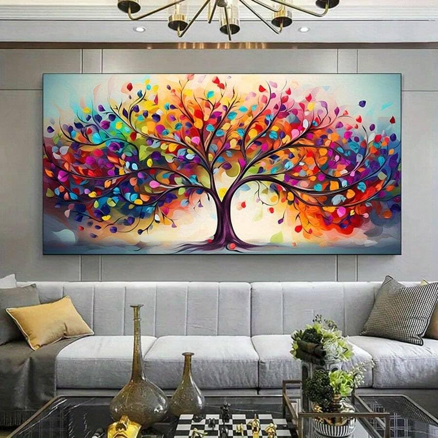 Toile Arbre de Vie Grand Format pour Habiller un Mur Vide