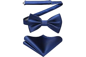 Men's Bow Tie and Pocket Square Set: The Epitome of Formal Elegance