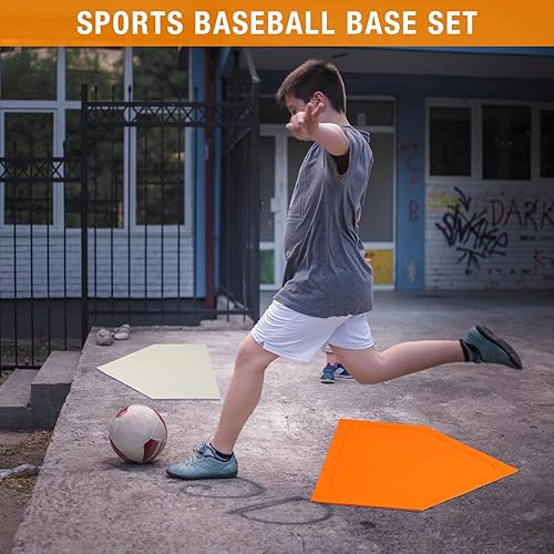 Miniatura 6 de Baseball Home Plate 16 inch Baseball Bases Rubber Base Softball and Baseball Home Plate Mat for Kids Kickball Pitching Hitting Practice Training