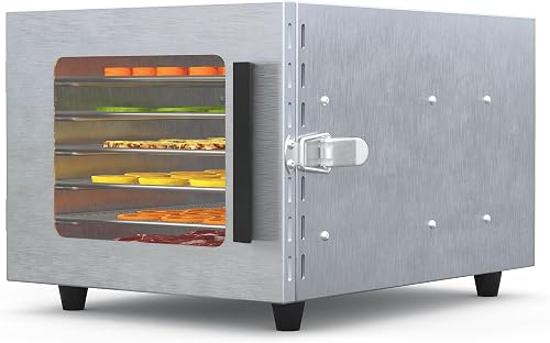 GarveeLife 6-Tray Stainless Steel Food Dehydrator with Digital Timer, Temperature Control & Glass Door