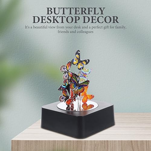 Miniatura 9 de LIFKOME Escultura de mariposas de escritorio, escultura magnética de escritorio, mariposas divertidas, juguete para el desarrollo de la inteligencia