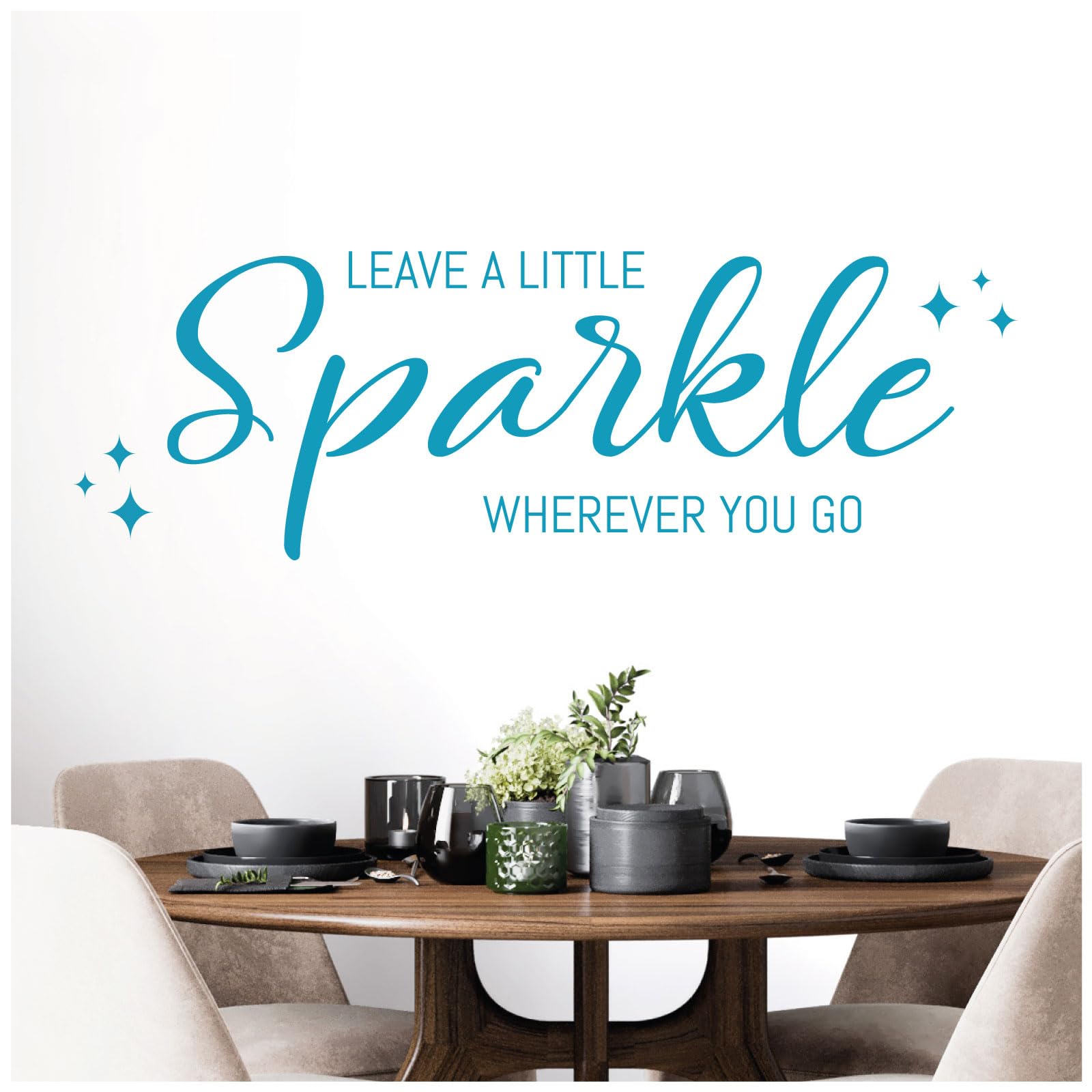 Leave a Little Sparkle Wherever You Go - Wall Quote, Wall Art Sticker [Medium] [Sky]