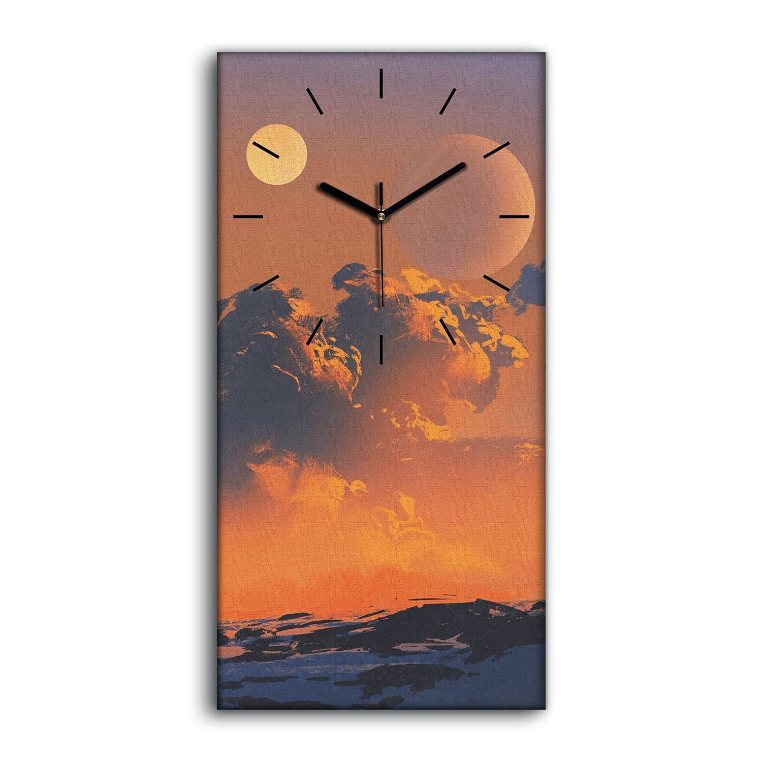 Horloge sur toile cowboy au coucher de soleil pour salon et art mural moderne
