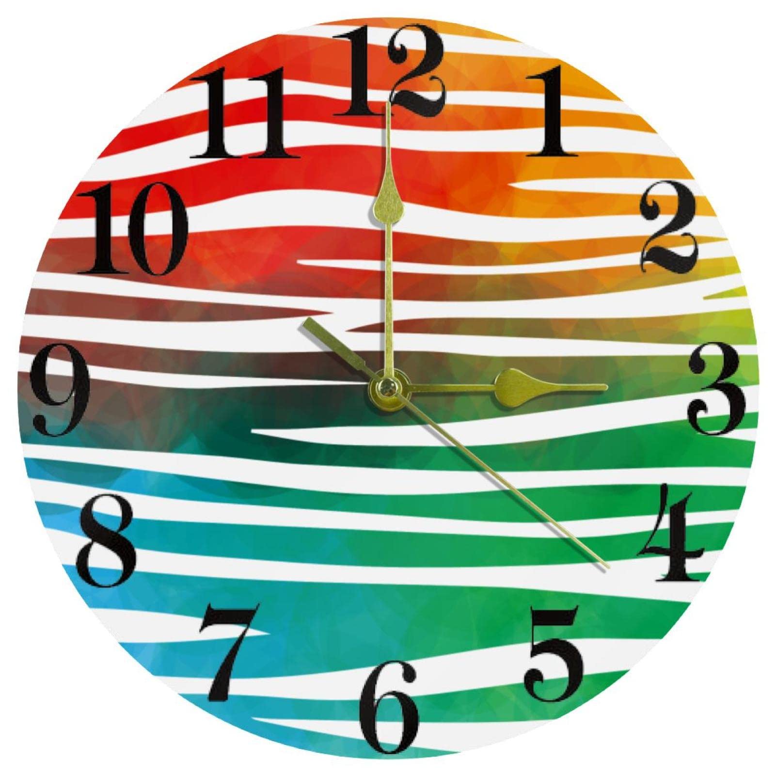Horloge murale sans tic-tac silencieuse ronde léopard colorée 25cm