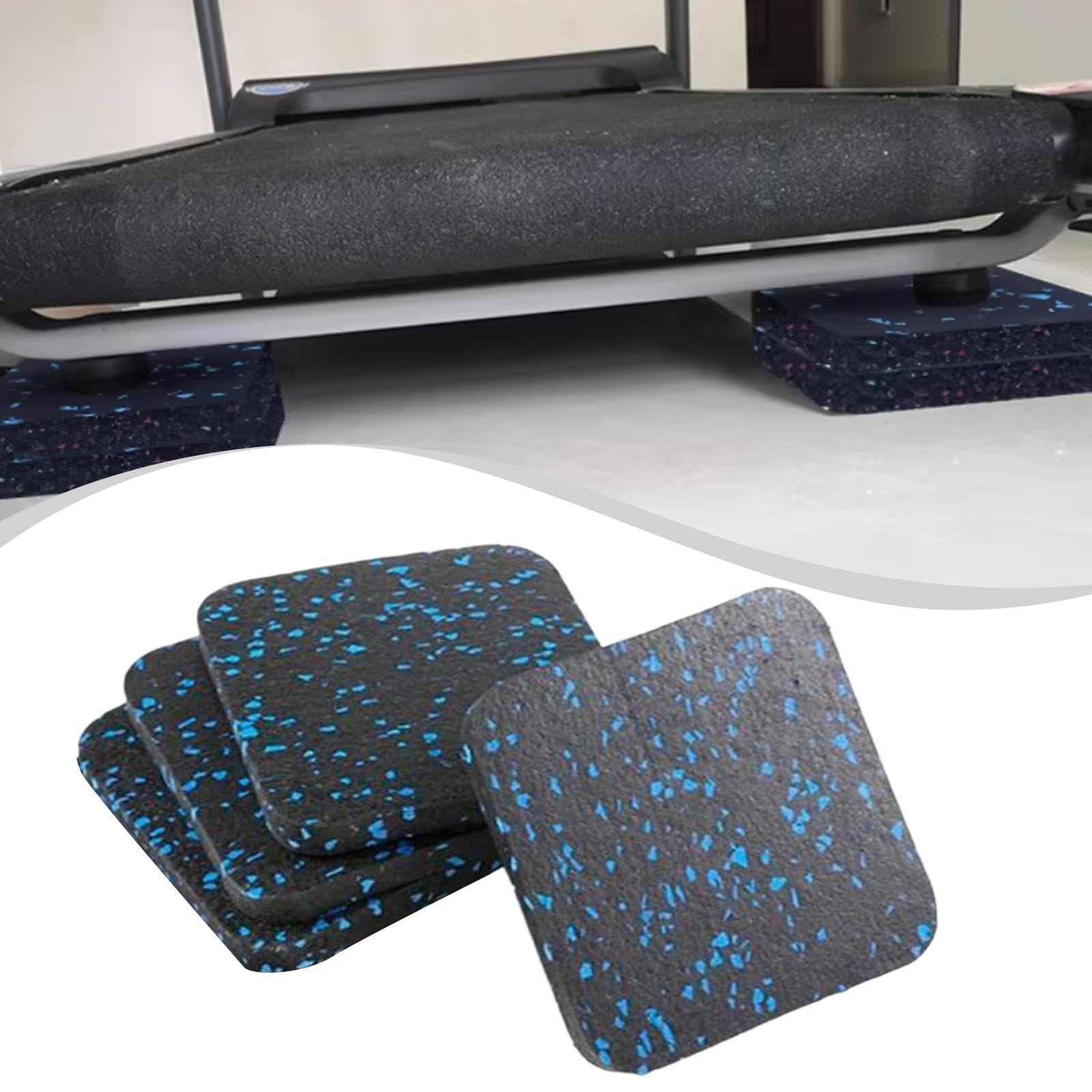 Alfombrilla para Cinta de Correr, Almohadilla Antivibración, Alfombrilla para Ejercicios, Protección de Suelo para Equipos de Fitness Domésticos, 4 Piezas