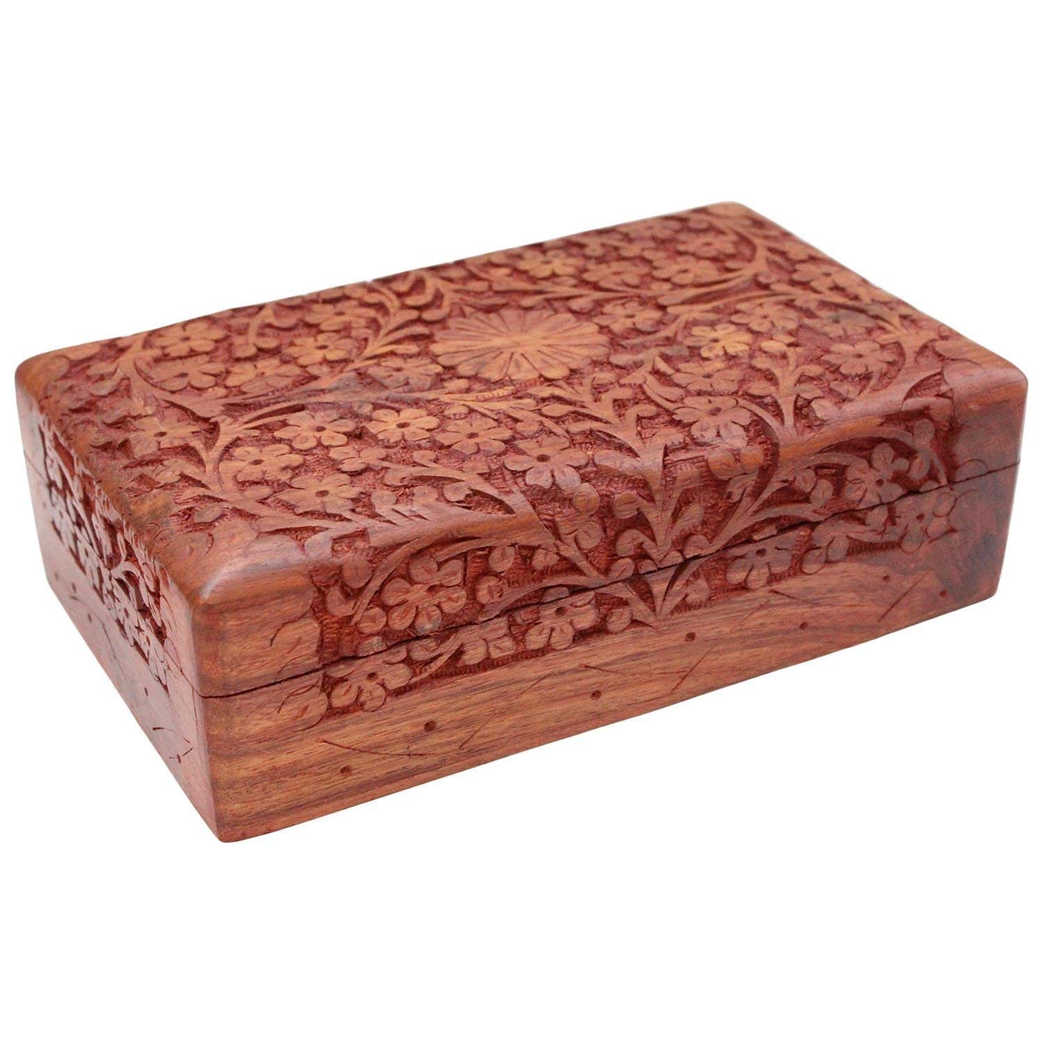 Box - Wooden Filigree Tree of Life 7x5 inches ' (Brown)-image-28